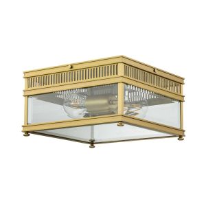 Elstead Lighting / Outdoor Ceiling Lights / Holborn Flush Brushed Brass