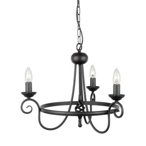 Elstead Lighting / Chandeliers / Harlech 3 Black
