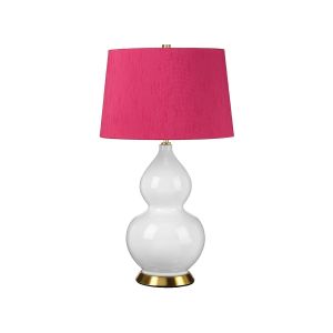 Elstead Lighting / Table Lamps / Isla 1 Aged Brass with Cranberry Pink Shade