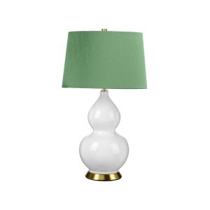 Elstead Lighting / Portable & Desk Lamps / Isla 1 Aged Brass & Okra Green Shade