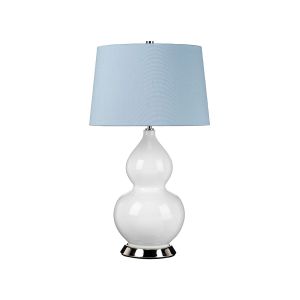 Elstead Lighting / Table Lamps / Isla 1 Polished Nickel with Liberty Blue Shade