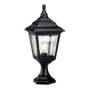 Elstead Lighting / Outdoor Pedestal Lights / Kerry 1 Porch Black