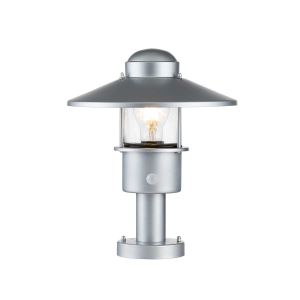 Elstead Lighting / Outdoor Pedestal Lights / Klampenborg 1 with PIR Silver