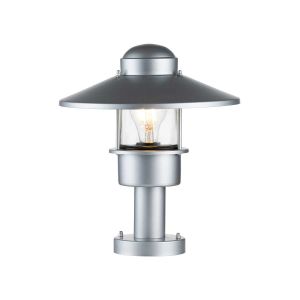 Elstead Lighting / Outdoor Pedestal Lights / Klampenborg 1 Silver