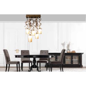 Mechini / Chandeliers / Clear Bohemian Crystal and Lamp Shades L-Braid-R/5+2