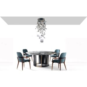 Mechini / Chandeliers / Clear Bohemian Crystal and Lamp Shades L-Braid-T/4+1