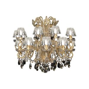 Mechini / Chandeliers / Coloured Bohemian Crystal and Pearl Banding L135/20