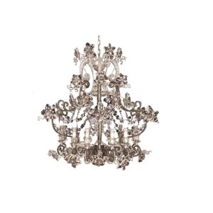 Mechini / Chandeliers / Porcelain & Clear and Coloured Pearl Banding L288/13 Fume