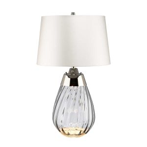 Elstead Lighting / Table Lamps / Lena 2 Smoke-tinted Glass & Off-White Shade