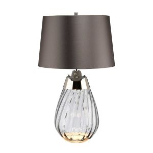 Elstead Lighting / Table Lamps / Lena Small Smoke-tinted Glass & Slate Shade