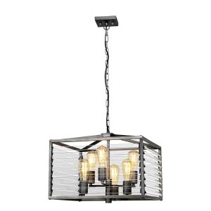 Elstead Lighting / Chandeliers / Louvre 6 Painted Gunmetal