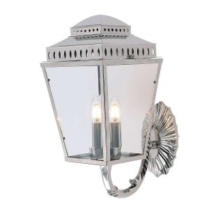 Elstead Lighting / Outdoor Wall Lights / Mansion House 3 Light Lantern Polished Nickel