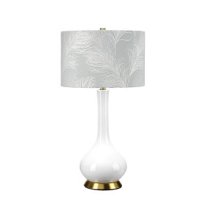 Elstead Lighting / Table Lamps / Milo 1 Aged Brass & White & Blue