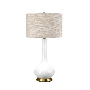 Elstead Lighting / Table  Lamps / Milo 1 Aged Brass & White & Orange