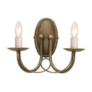 Elstead Lighting / Wall Lights / Minster 2 Black & Gold Patina