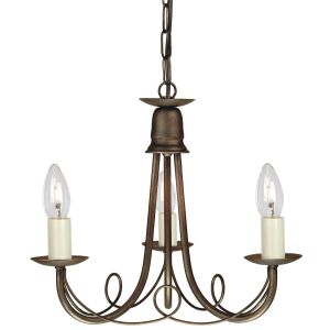 Elstead Lighting / Chandeliers / Minster 3 Black & Gold Patina