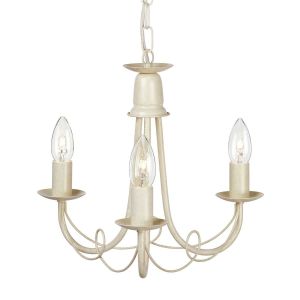 Elstead Lighting / Chandeliers / Minster 3 Light Chandelier - Ivory / Gold Patina