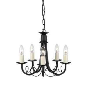 Elstead Lighting / Chandeliers / Minster 5 Black