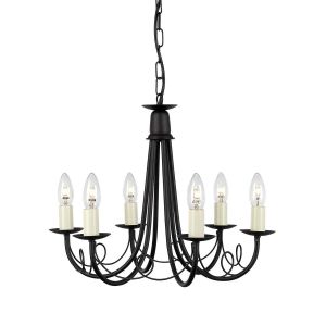 Elstead Lighting / Chandeliers / Minster 6 Black