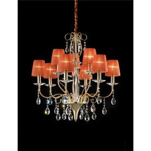 Italian Luxury Lighting / Chandeliers /  Orchidea Crystal 9-Light With Lampshades ORC2500 009