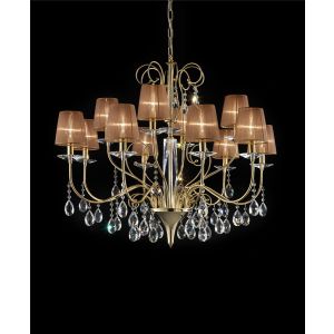 Italian Luxury Lighting / Chandeliers / Orchidea Crystal 12-Light With Lampshades ORC2500 012