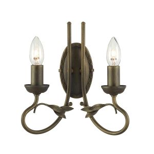 Elstead Lighting / Wall Lights / Olivia 2 Black & Gold Patina