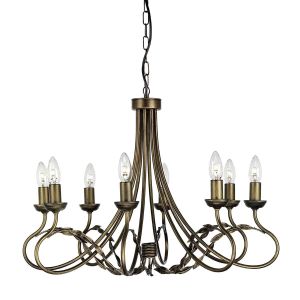 Elstead Lighting / Chandeliers / Olivia 8 Black & Gold Patina