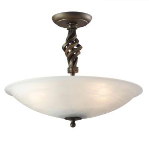 Elstead Lighting / Ceiling Lights / Pembroke 3 Semi-Flush Black & Gold