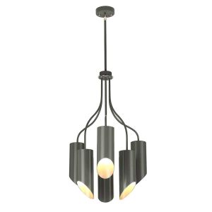 Elstead Lighting / Chandeliers / Quinto 6 Dark Grey Polished Nickel