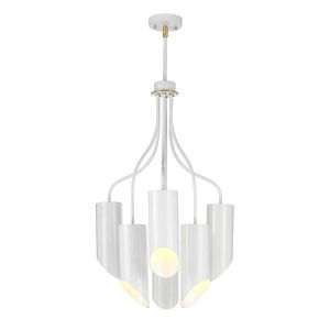 Elstead Lighting / Chandeliers / Quinto 6 White Aged Brass