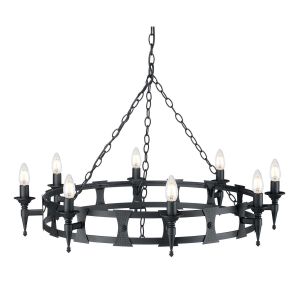 Elstead Lighting / Chandeliers / Saxon 8 Black