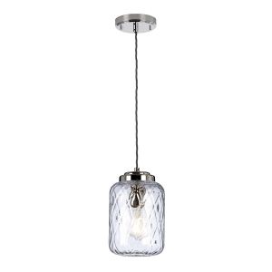 Elstead Lighting / Pendant Lights / Sola 1 Polished Nickel & Clear Glass