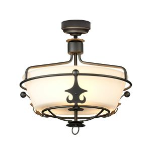 Elstead Lighting / Ceiling Lights / Windsor 3 Semi-Flush Graphite