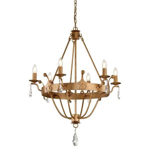Elstead Lighting / Chandeliers / Windsor 6 Gold Patina