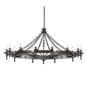 Elstead Lighting / Chandeliers / Warwick 12 Graphite Black