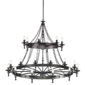 Elstead Lighting / Chandeliers / Warwick 18 Graphite Black