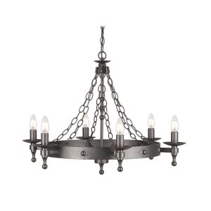 Elstead Lighting / Chandeliers / Warwick 6 Graphite Black