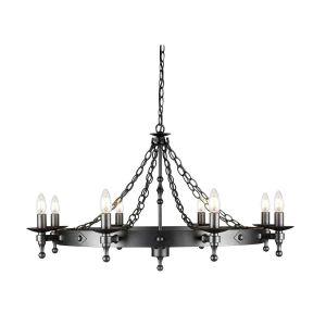 Elstead Lighting / Chandeliers / Warwick 8 Graphite Black