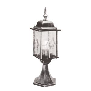 Elstead Lighting / Outdoor Pedestal Lights / Wexford 1 Lantern Black & Silver
