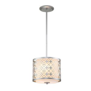 Elstead Lighting / Pendant Lights / Ziggy 2lt Small Lacquered Silver