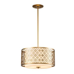 Elstead Lighting / Pendant Lights / Ziggy 2lt Medium Lacquered Gold