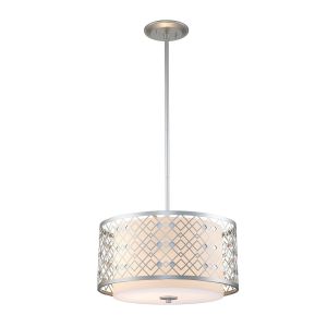 Elstead Lighting / Pendant Lights / Ziggy 2lt Medium Lacquered Silver