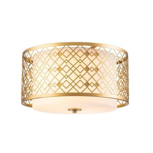 Elstead Lighting / Ceiling Lights / Ziggy 2 Medium Flush Lacquered Gold