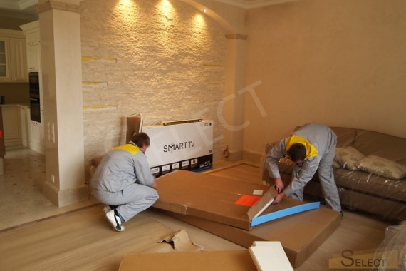 Photo furniture assembly. renovation in the living room - dining room in the Moscow region