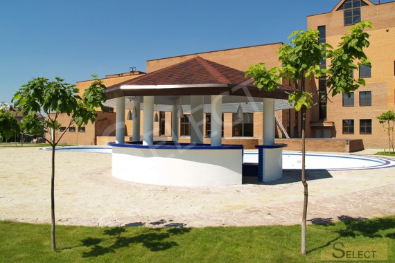 3D visualization of the gazebo by the pool of the entertainment complex