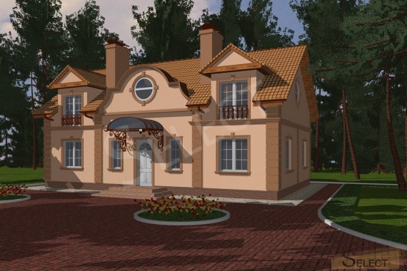 Visualization of a cottage for presentation to a family from St. Petersburg View enlarged from the entrance