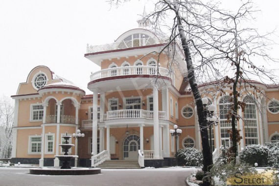 Photo of the view of the villa with a fountain in front of the entrance
