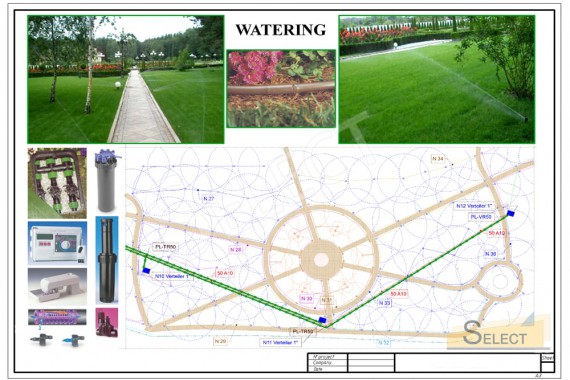 Photos of the automatic irrigation plan for the Landscape of a villa in the Moscow region